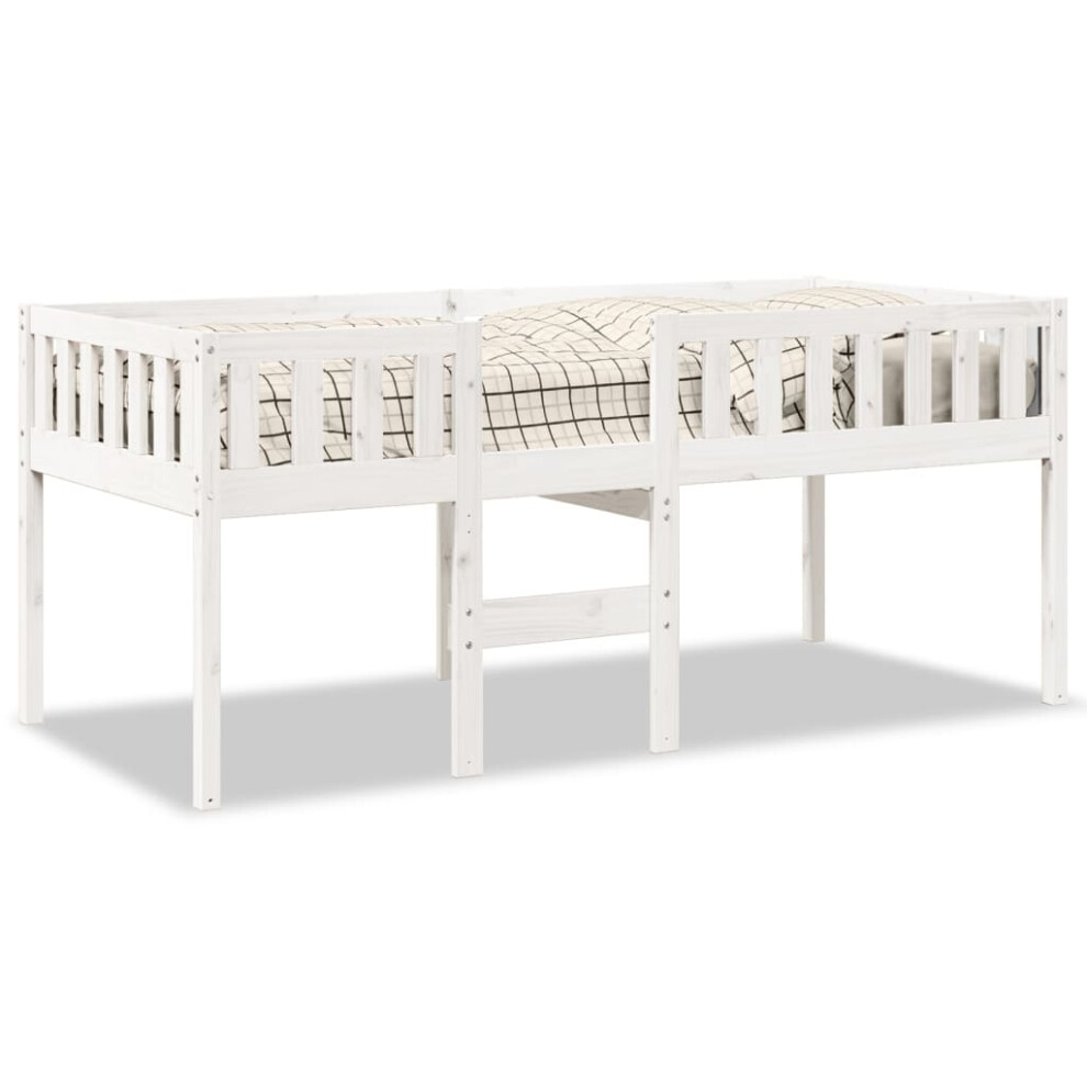 Vidaxl (White, 90 X 190 Cm) Children's Bed Without Mattress Bedroom Kids Bed Frame Solid Wood Pine