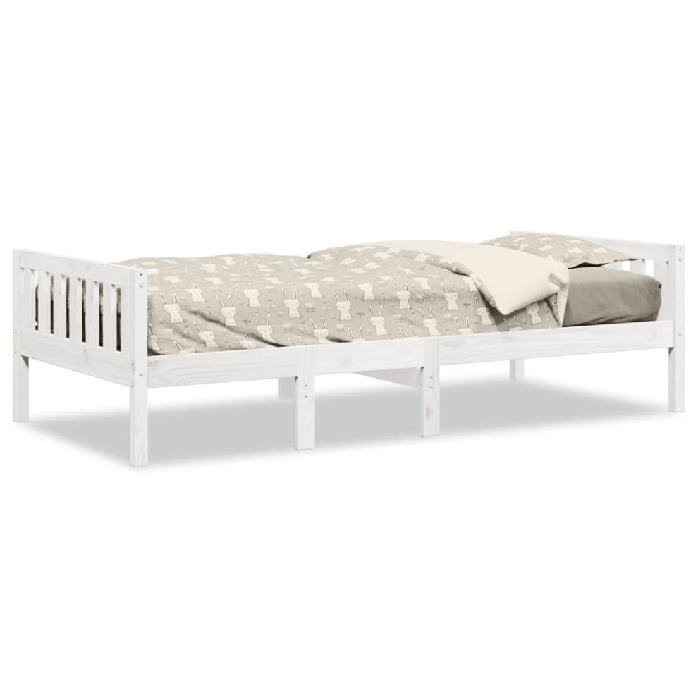 Vidaxl (White, 80 X 200 Cm) Children's Bed Without Mattress Wax Solid Wood Pine