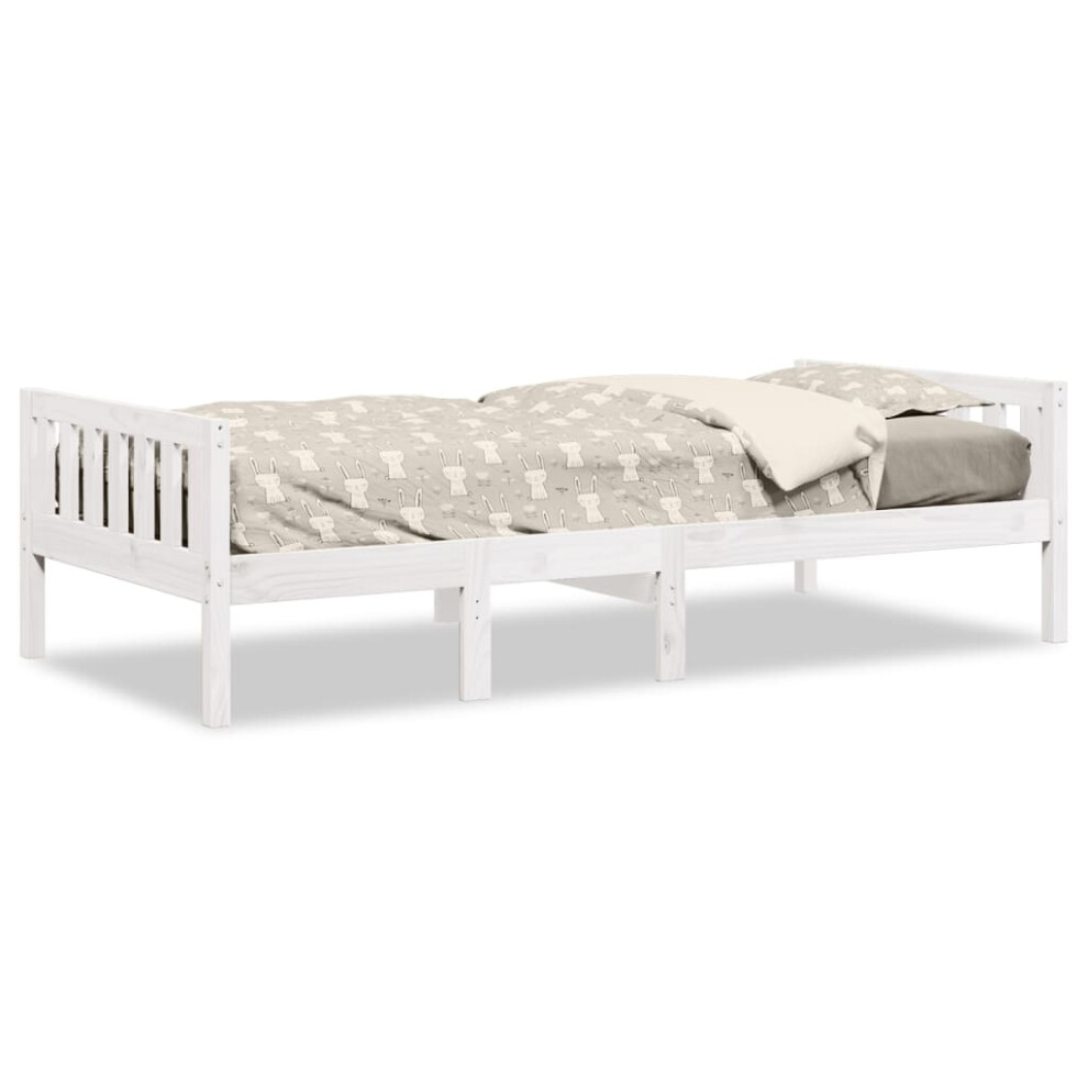 Vidaxl (White, 75 X 190 Cm) Children's Bed Without Mattress Wax Solid Wood Pine