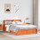 VidaXL (wax brown, 150 x 200 cm) vidaXL Bed Frame with Headboard Bedstead Bed Base Solid Wood Pine 3