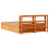 VidaXL (wax brown, 150 x 200 cm) vidaXL Bed Frame with Headboard Bedstead Bed Base Solid Wood Pine 8