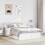 VidaXL (white, 120 x 190 cm) vidaXL Bed Frame with Headboard Bedstead Bed Base Solid Wood Pine 3