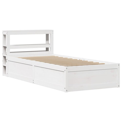 VidaXL (white, 90 x 190 cm) vidaXL Bed Frame with Headboard Bedstead Bed Base Solid Wood Pine 1