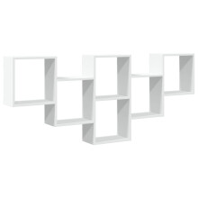 (white) vidaXL Wall Shelf Floating Shelf Rack Wall Cube Storage Shelf Engineered Wood