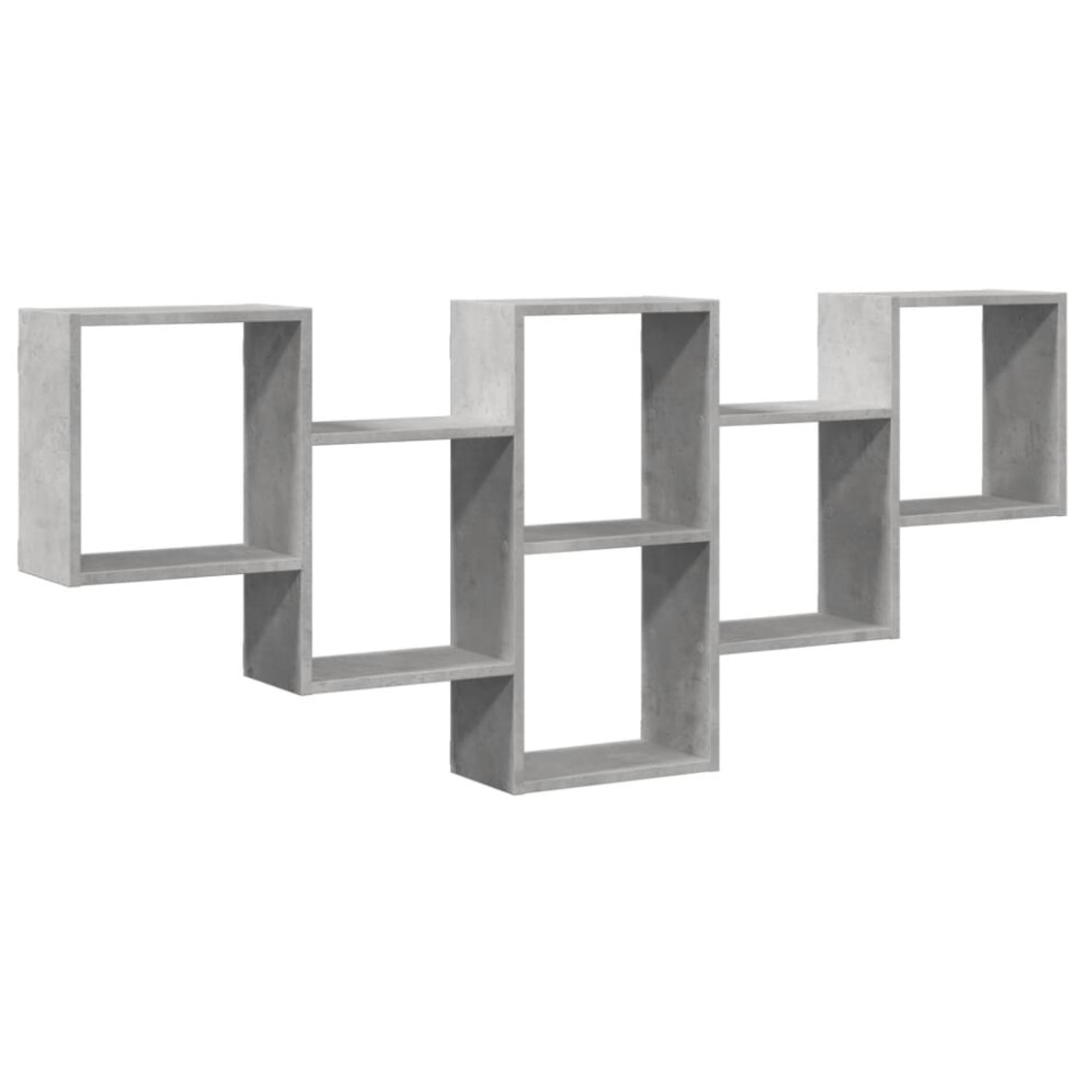 Vidaxl (Concrete ) Wall Shelf Floating Shelf Rack Wall Cube Storage Shelf Engineered Wood Grey