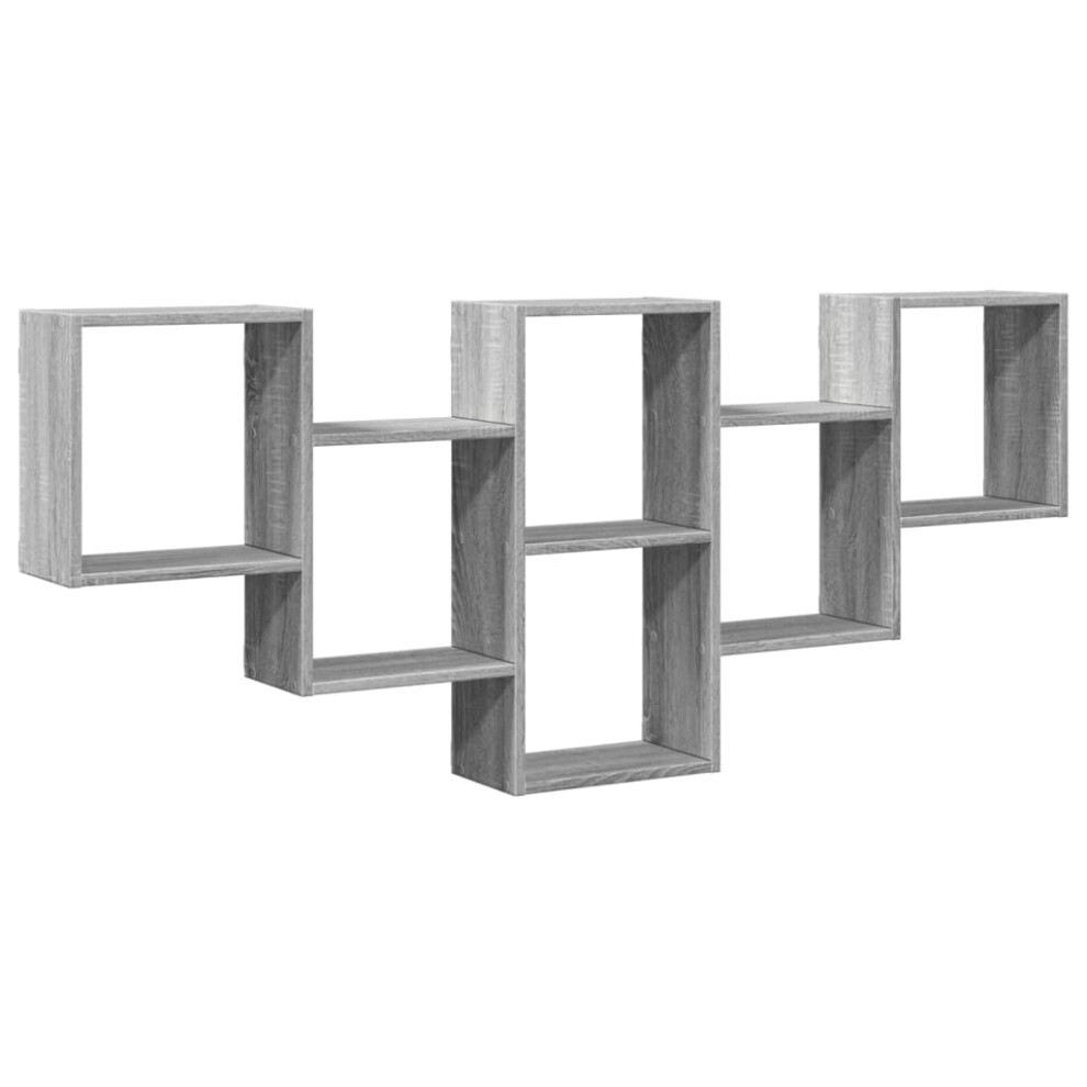 (grey sonoma) vidaXL Wall Shelf Floating Shelf Rack Wall Cube Storage Shelf Engineered Wood