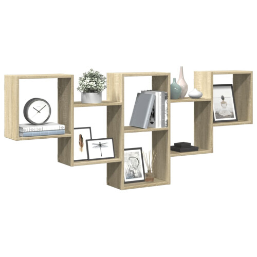 VidaXL (sonoma oak) vidaXL Wall Shelf Floating Shelf Rack Wall Cube Storage Shelf Engineered Wood 2