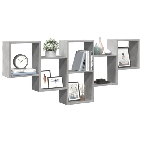 VidaXL (concrete grey) vidaXL Wall Shelf Floating Shelf Rack Wall Cube Storage Shelf Engineered Wood 2