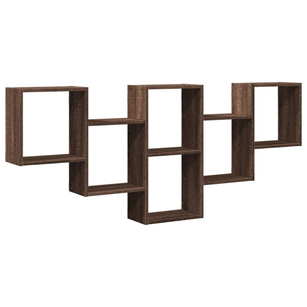 (brown oak) vidaXL Wall Shelf Floating Shelf Rack Wall Cube Storage Shelf Engineered Wood