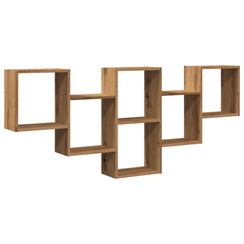 VidaXL (oak) vidaXL Wall Shelf Floating Shelf Rack Wall Cube Storage Shelf Engineered Wood 1