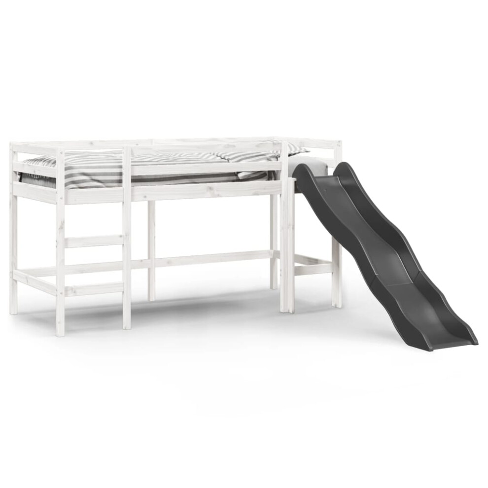 (white, 80 x 200 cm) vidaXL Kids' Loft Bed without Mattress Bed Frame Bunk Bed Solid Wood Pine