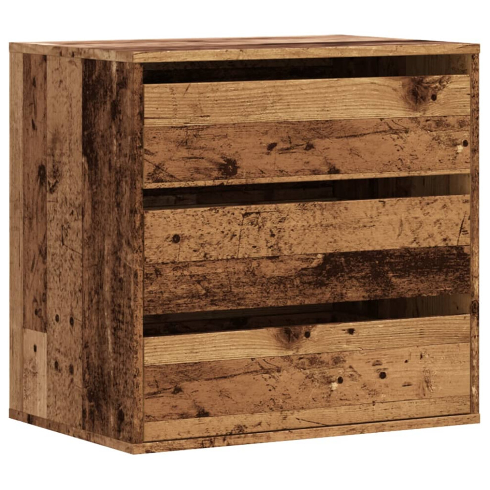 (old wood, 60 x 41 x 58 cm) vidaXL Corner Chest of Drawers Storage Drawer Side Cabinet Engineered Wood