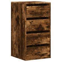 (smoked oak, 40 x 41 x 76 cm) vidaXL Corner Chest of Drawers Storage Drawer Side Cabinet Engineered Wood
