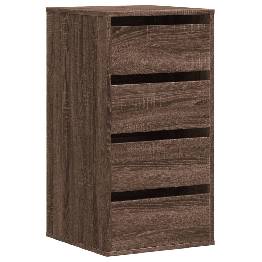 (brown oak, 40 x 41 x 76 cm) vidaXL Corner Chest of Drawers Storage Drawer Side Cabinet Engineered Wood