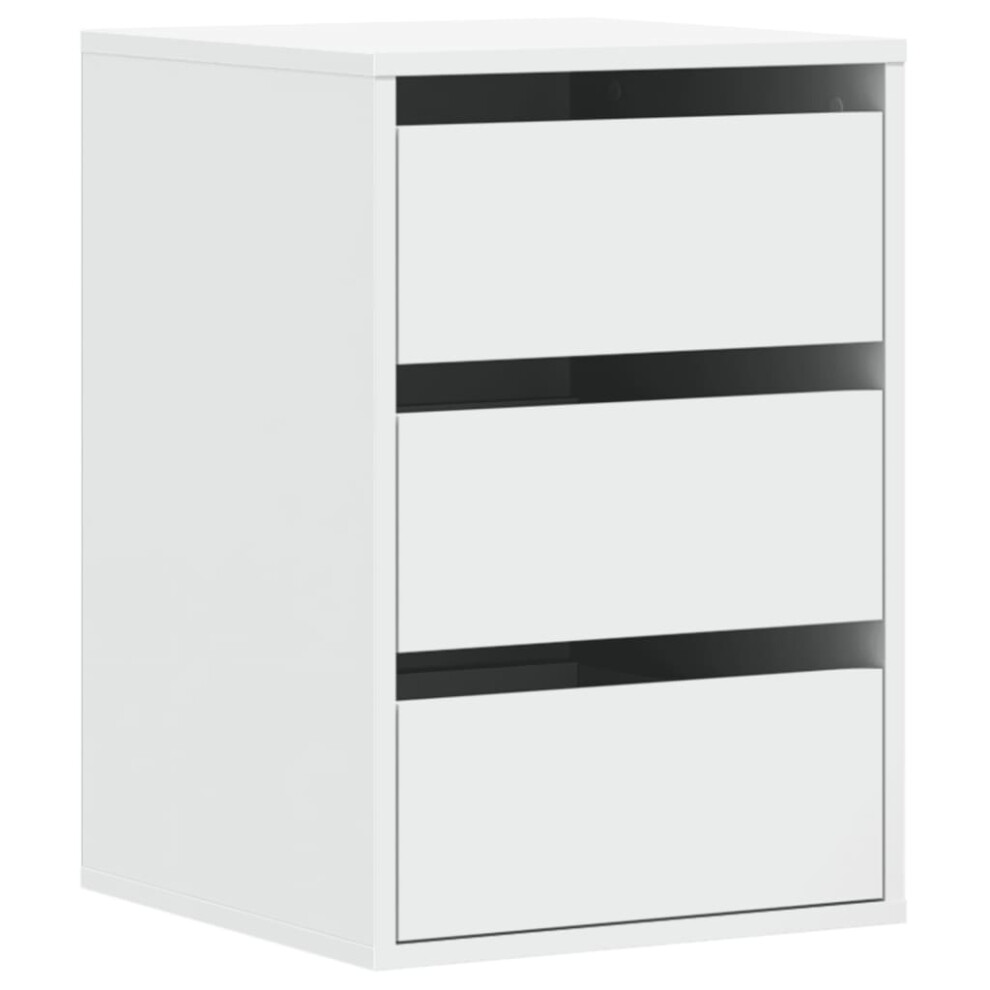 (white, 40 x 41 x 58 cm) vidaXL Corner Chest of Drawers Storage Drawer Side Cabinet Engineered Wood