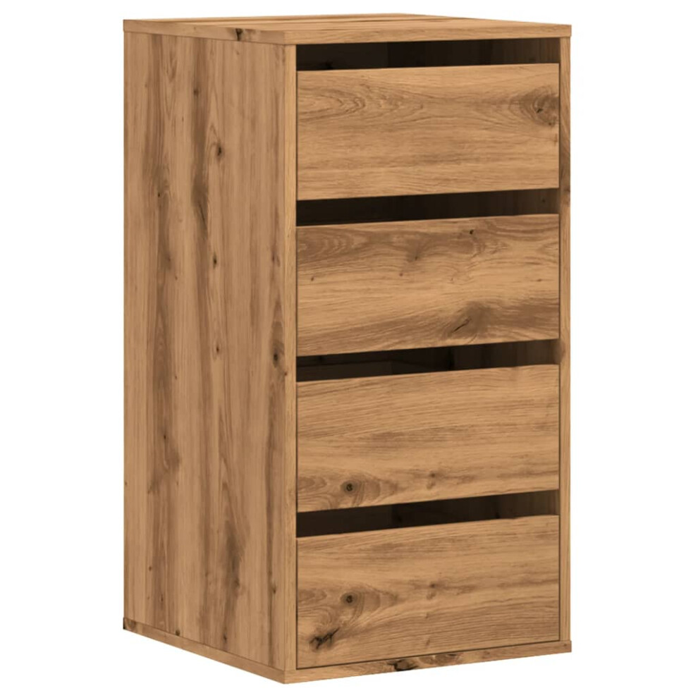 (oak, 40 x 41 x 76 cm) vidaXL Corner Chest of Drawers Storage Drawer Side Cabinet Engineered Wood