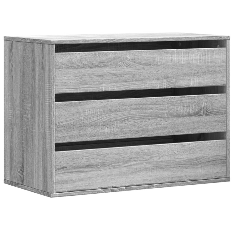 (grey sonoma, 80 x 41 x 58 cm) vidaXL Corner Chest of Drawers Storage Drawer Side Cabinet Engineered Wood