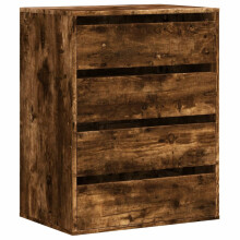 (smoked oak, 60 x 41 x 76 cm) vidaXL Corner Chest of Drawers Storage Drawer Side Cabinet Engineered Wood