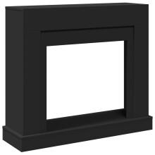 (black) vidaXL Fireplace Surround Fire Surround Only Fireplace Frame Engineered Wood