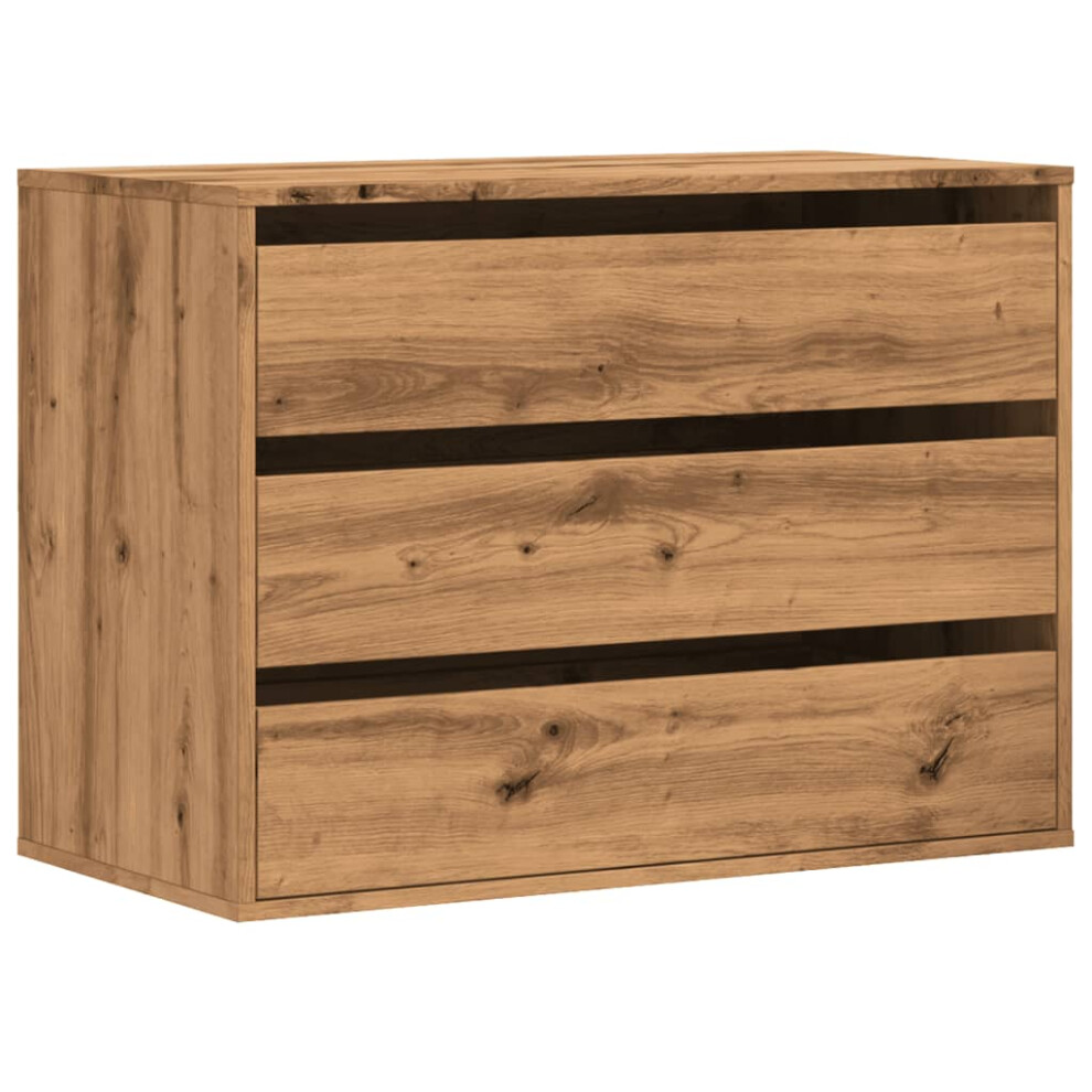 (oak, 80 x 41 x 58 cm) vidaXL Corner Chest of Drawers Storage Drawer Side Cabinet Engineered Wood