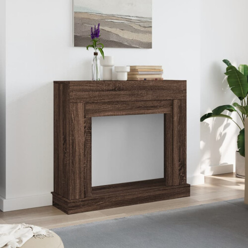 VidaXL (brown oak) vidaXL Fireplace Surround Fire Surround Only Fireplace Frame Engineered Wood 2