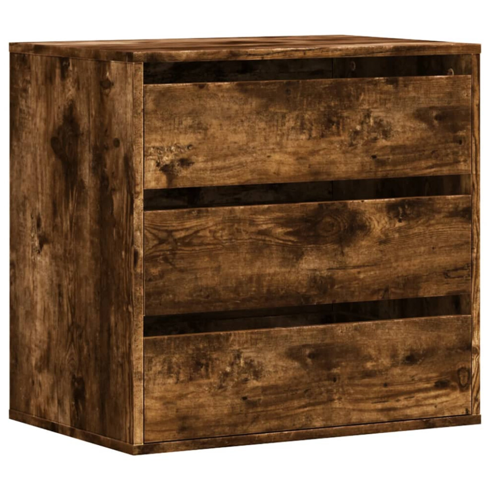 (smoked oak, 60 x 41 x 58 cm) vidaXL Corner Chest of Drawers Storage Drawer Side Cabinet Engineered Wood