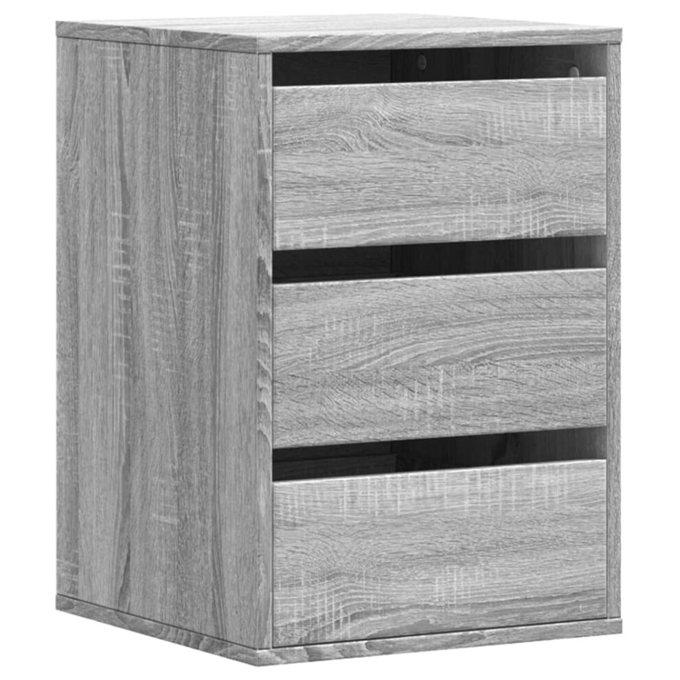 (grey sonoma, 40 x 41 x 58 cm) vidaXL Corner Chest of Drawers Storage Drawer Side Cabinet Engineered Wood