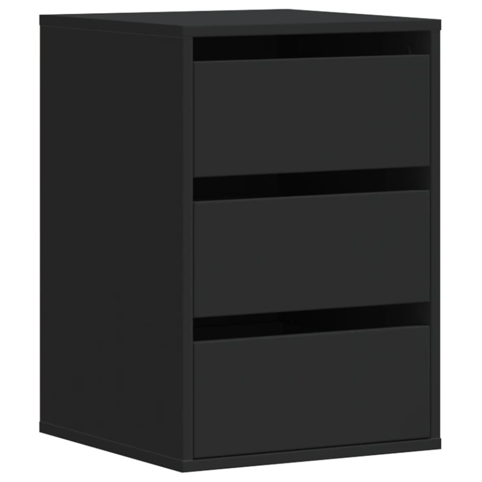 (black, 40 x 41 x 58 cm) vidaXL Corner Chest of Drawers Storage Drawer Side Cabinet Engineered Wood