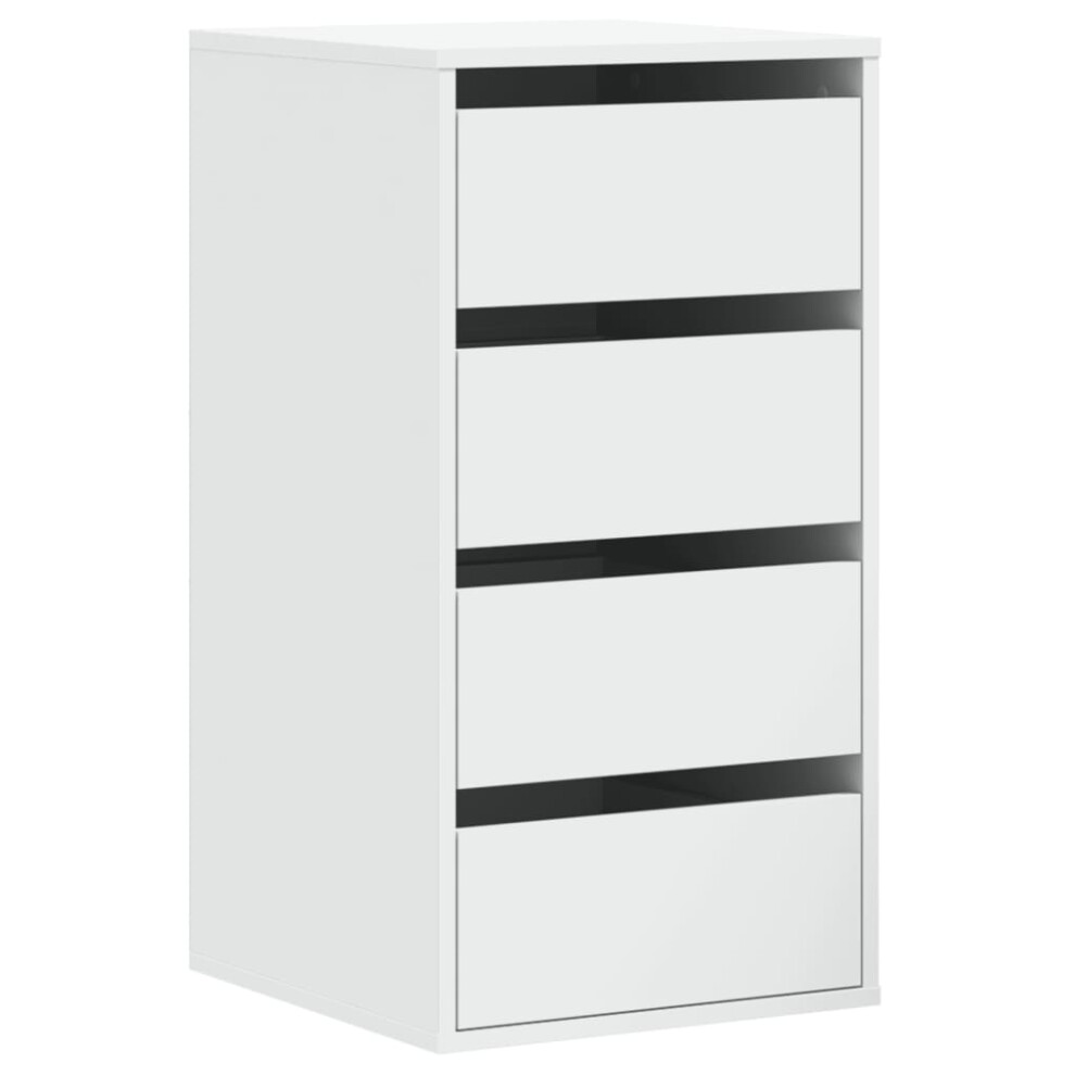 (white, 40 x 41 x 76 cm) vidaXL Corner Chest of Drawers Storage Drawer Side Cabinet Engineered Wood