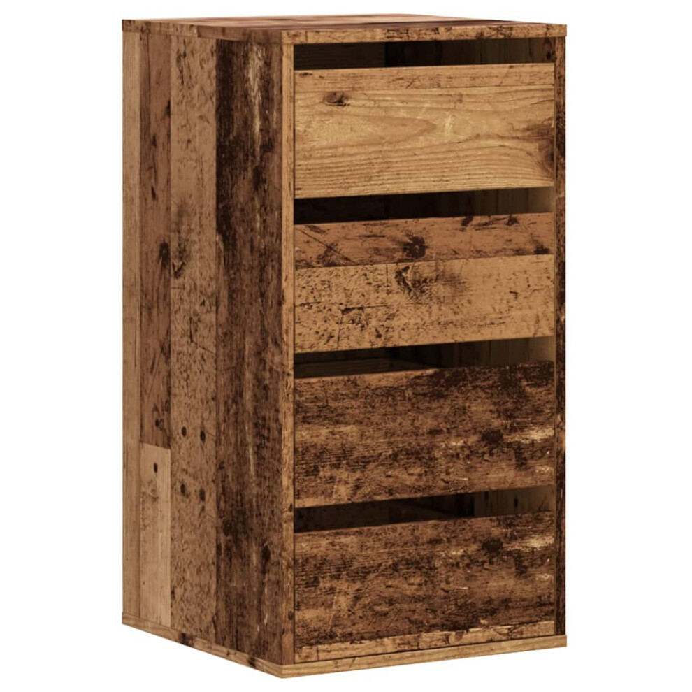 (old wood, 40 x 41 x 76 cm) vidaXL Corner Chest of Drawers Storage Drawer Side Cabinet Engineered Wood