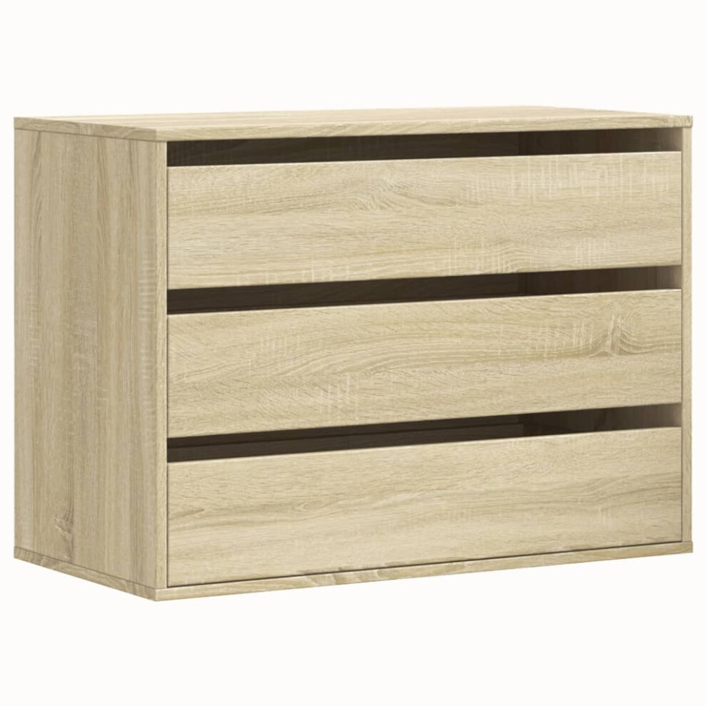 (sonoma oak, 80 x 41 x 58 cm) vidaXL Corner Chest of Drawers Storage Drawer Side Cabinet Engineered Wood