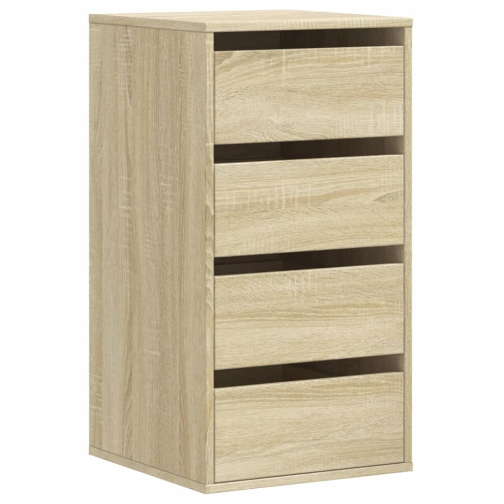 (sonoma oak, 40 x 41 x 76 cm) vidaXL Corner Chest of Drawers Storage Drawer Side Cabinet Engineered Wood