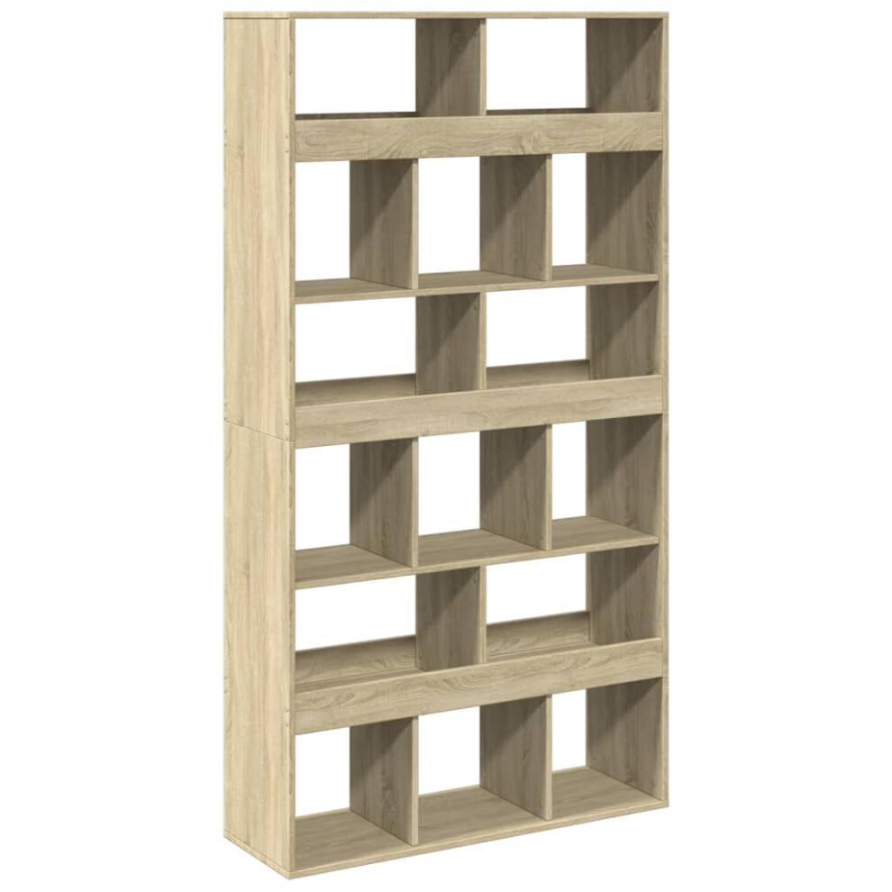 Vidaxl (Sonoma Oak, 100 X 33 X 187.5 Cm) Book Cabinet/Room Divider Bookcase Storage Shelf Book Rack Bookshelf Brown