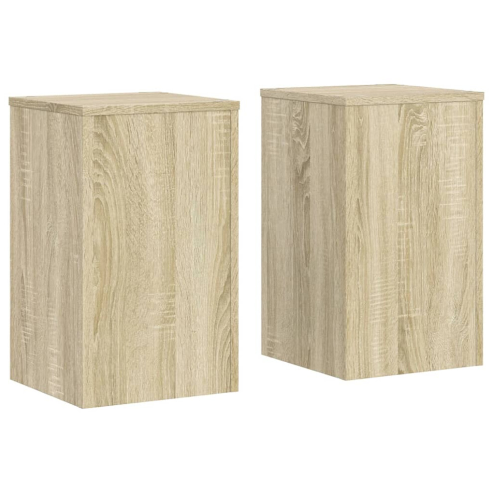 Vidaxl (Sonoma Oak, 30 X 30 X 50 Cm) Plant Stands Garden Plant Pot Holder Flower Stand 2 Pcs Engineered Wood