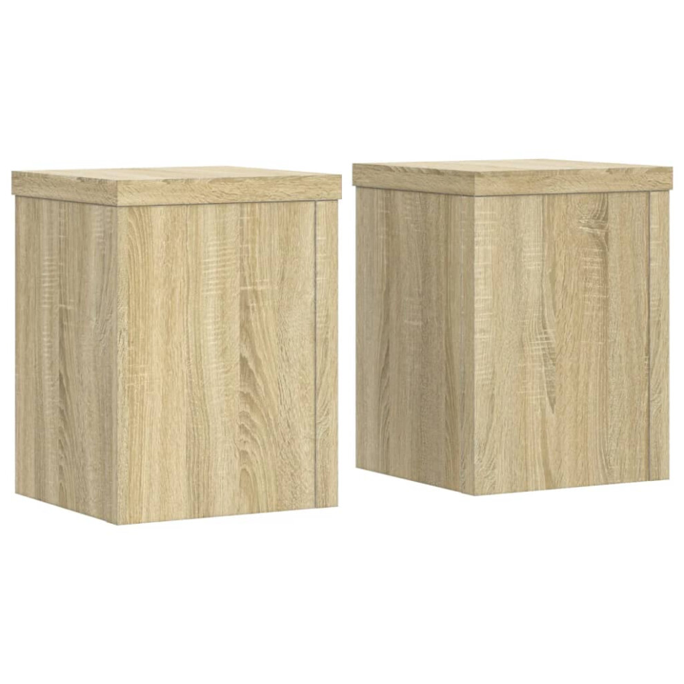 (sonoma oak, 15 x 15 x 20 cm) vidaXL Plant Stands Garden Plant Pot Holder Flower Stand 2 pcs Engineered wood