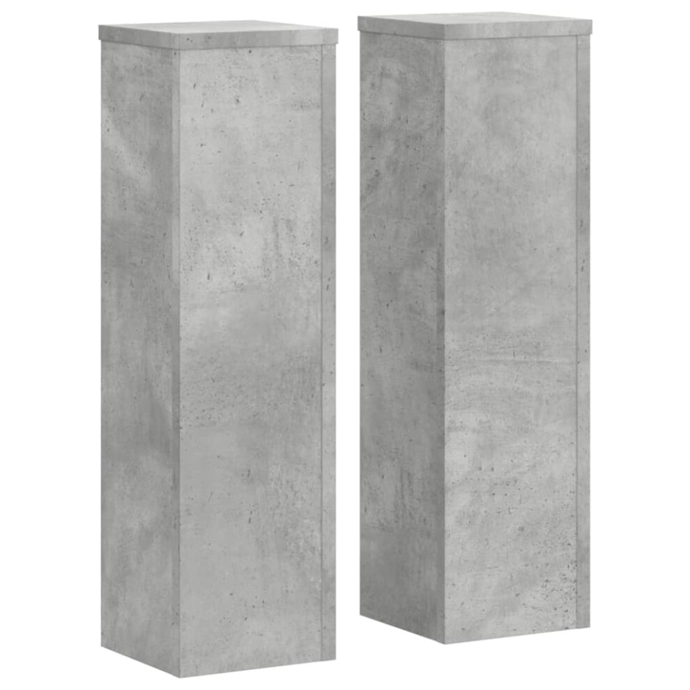 Vidaxl (Concrete Grey, 17 X 17 X 60 Cm) Plant Stands Garden Plant Pot Holder Flower Stand 2 Pcs Engineered Wood