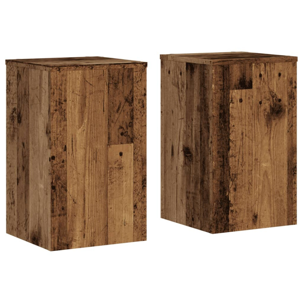 Vidaxl (Old Wood, 30 X 30 X 50 Cm) Plant Stands Garden Plant Pot Holder Flower Stand 2 Pcs Engineered Wood