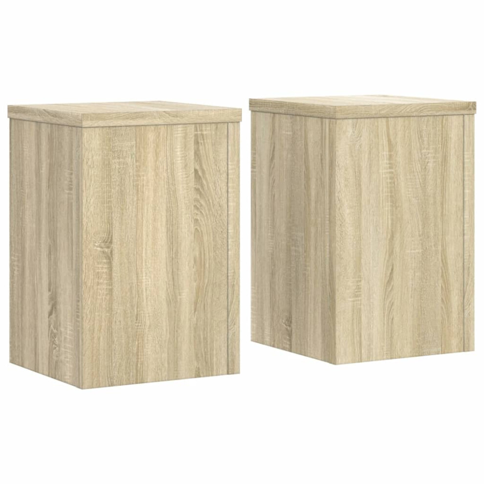 Vidaxl (Sonoma Oak, 20 X 20 X 30 Cm) Plant Stands Garden Plant Pot Holder Flower Stand 2 Pcs Engineered Wood