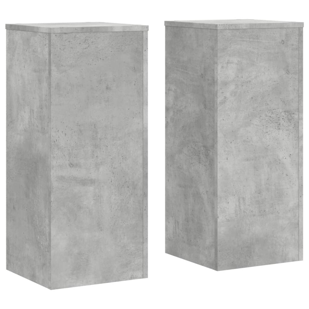 Vidaxl (Concrete Grey, 30 X 30 X 70 Cm) Plant Stands Garden Plant Pot Holder Flower Stand 2 Pcs Engineered Wood