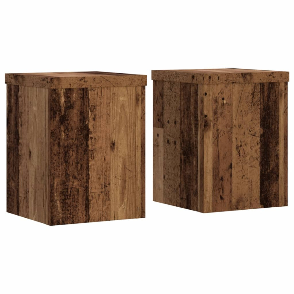 (old wood, 15 x 15 x 20 cm) vidaXL Plant Stands Garden Plant Pot Holder Flower Stand 2 pcs Engineered wood