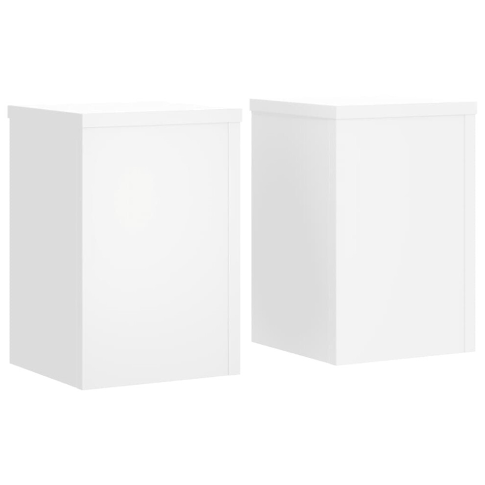 Vidaxl (White, 20 X 20 X 30 Cm) Plant Stands Garden Plant Pot Holder Flower Stand 2 Pcs Engineered Wood