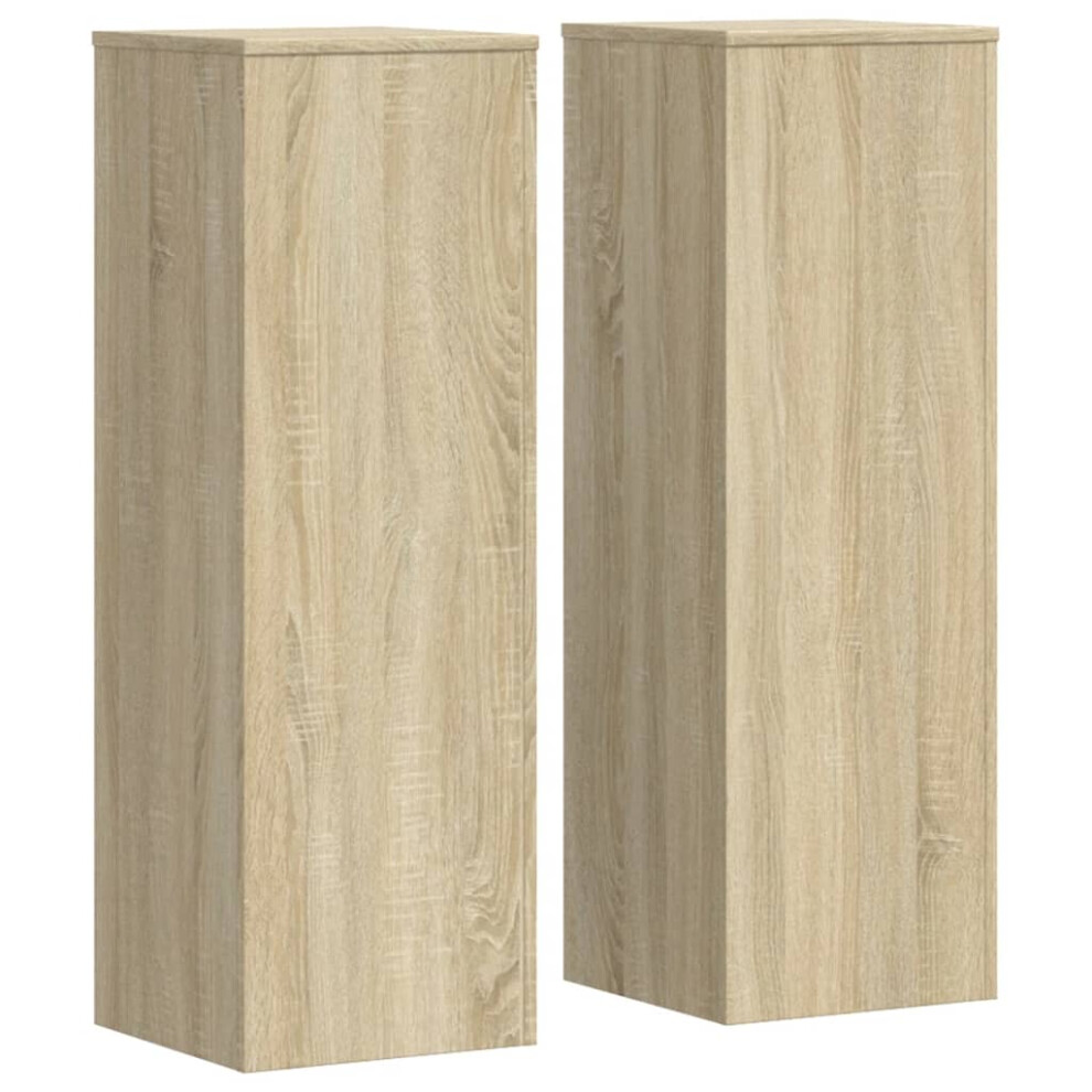 Vidaxl (Sonoma Oak, 33 X 33 X 100 Cm) Plant Stands Garden Plant Pot Holder Flower Stand 2 Pcs Engineered Wood
