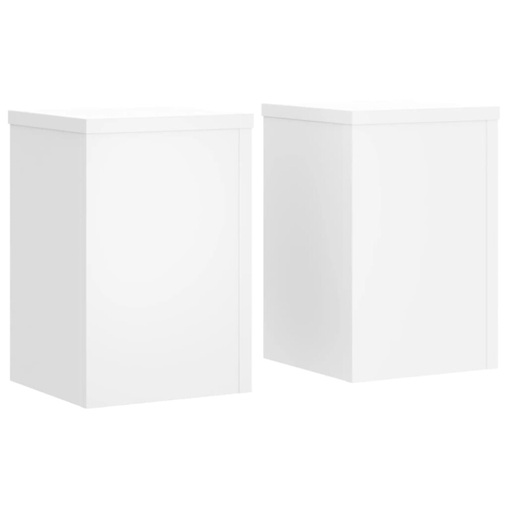 Vidaxl (White, 25 X 25 X 35 Cm) Plant Stands Garden Plant Pot Holder Flower Stand 2 Pcs Engineered Wood