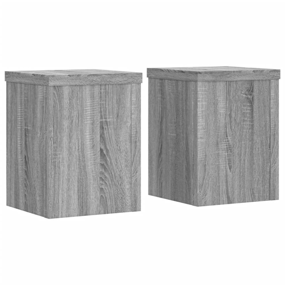 (grey sonoma, 15 x 15 x 20 cm) vidaXL Plant Stands Garden Plant Pot Holder Flower Stand 2 pcs Engineered wood