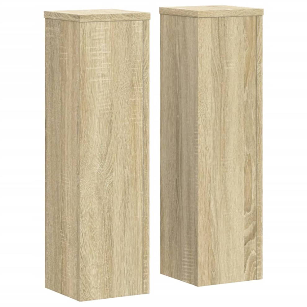 Vidaxl (Sonoma Oak, 17 X 17 X 60 Cm) Plant Stands Garden Plant Pot Holder Flower Stand 2 Pcs Engineered Wood