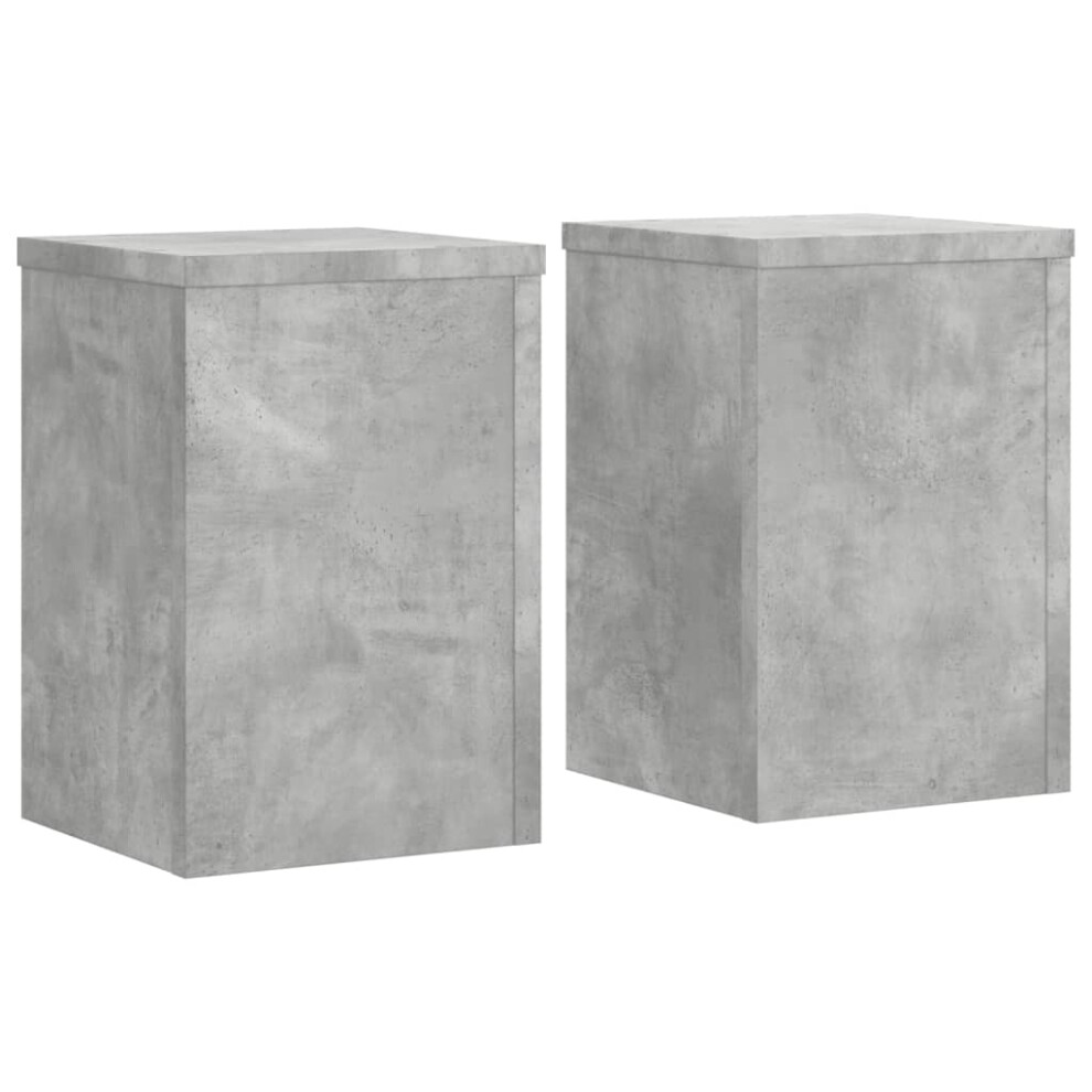 Vidaxl (Concrete Grey, 20 X 20 X 30 Cm) Plant Stands Garden Plant Pot Holder Flower Stand 2 Pcs Engineered Wood