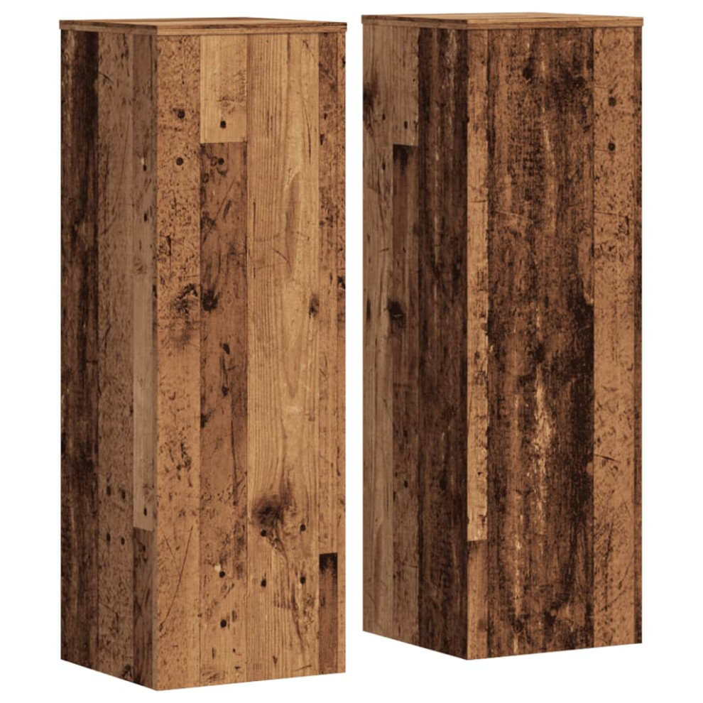 Vidaxl (Old Wood, 33 X 33 X 100 Cm) Plant Stands Garden Plant Pot Holder Flower Stand 2 Pcs Engineered Wood