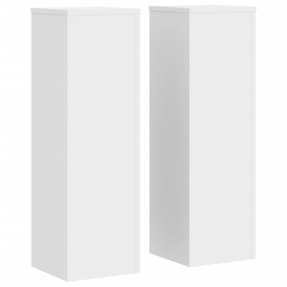 Vidaxl (White, 25 X 25 X 80 Cm) Plant Stands Garden Plant Pot Holder Flower Stand 2 Pcs Engineered Wood