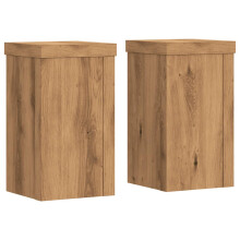 (oak, 10 x 10 x 18 cm) vidaXL Plant Stands Garden Plant Pot Holder Flower Stand 2 pcs Engineered wood