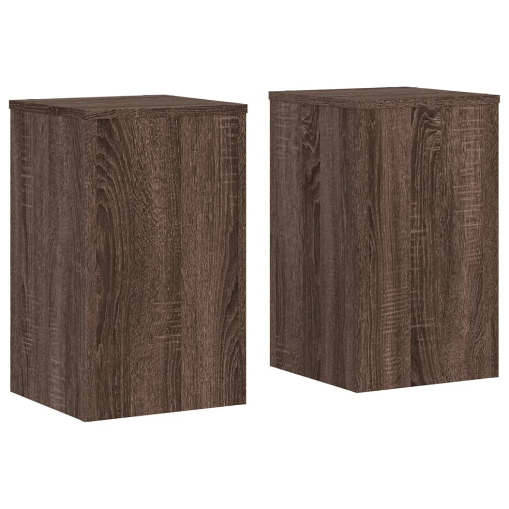 Vidaxl (Brown Oak, 30 X 30 X 50 Cm) Plant Stands Garden Plant Pot Holder Flower Stand 2 Pcs Engineered Wood